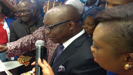 (L-r): Pastor Taiwo odukoya, senior pastor, The Foundation of Life Church/guest of honur, Alhaji Lateef Jakande, former Governor of Lagos State, and Dr. Emmanuel Uduaghan, Delta State Governor and special guest of honour and Agatha Amata, chief executive officer, Inside Out limited, during the official launch of RAVE TV on Friday.